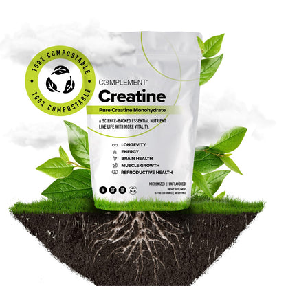 Complement Creatine Monohydrate Micronized Powder – 5g, 60 Servings | Vegan, Unflavored