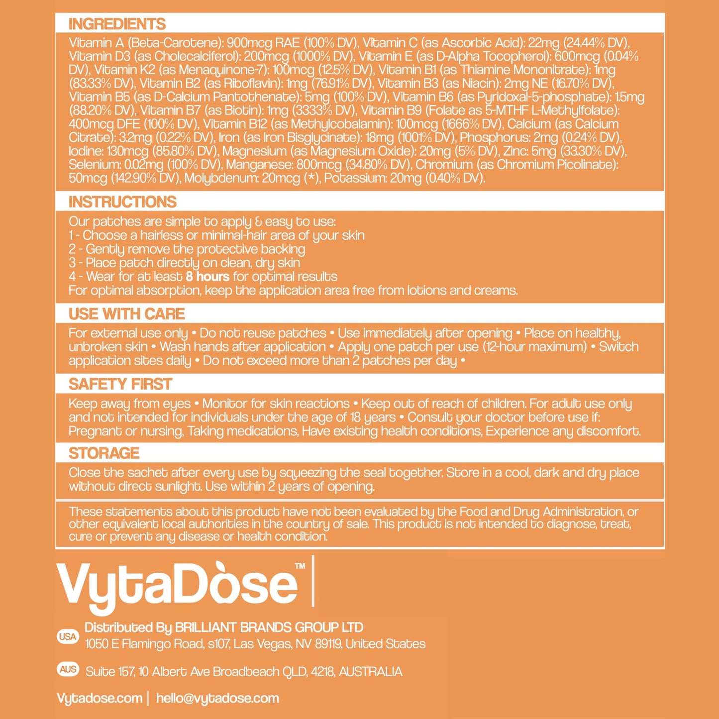 Multivitamin Patches for Women – Iron, Biotin & 26 Vitamins | 8-12h Time-Release