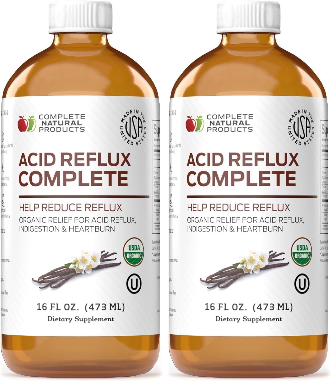 Acid Reflux Complete 16oz – Organic Liquid Heartburn Remedy (Pack of 2) | Complete Natural Products