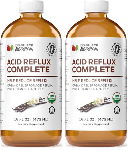 Acid Reflux Complete 16oz – Organic Liquid Heartburn Remedy (Pack of 2) | Complete Natural Products