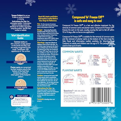 Compound W Freeze Off Wart Remover – Quick At-Home Wart Treatment (8 Applications)