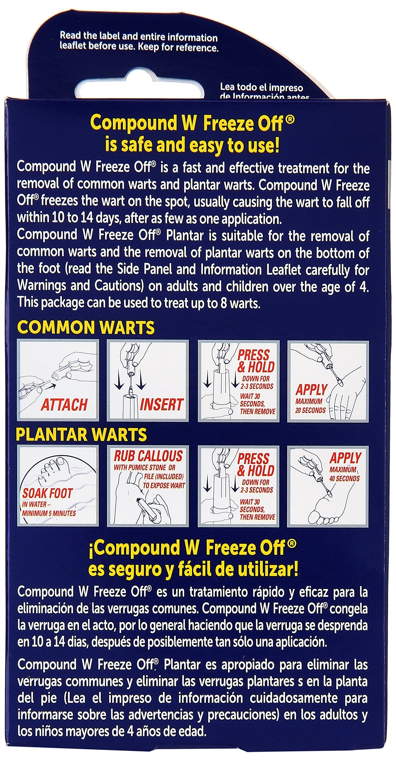 Compound W Wart Remover Freeze Off Kit (8 ct) – Packaging May Vary | Pharmacist-Recommended