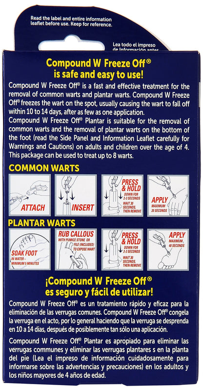 Compound W Wart Remover Freeze Off Kit (8 ct) – Packaging May Vary | Pharmacist-Recommended