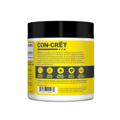 CON-CRET Creatine HCl Powder | Muscle, Cognitive, Cellular Energy Support | No Bloating or Cramps | USA Made & NSF Certified | Unflavored (100 Serving)