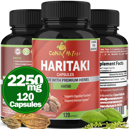 Cona Nature Haritaki Capsules 2250mg – Digestion & Regularity (120 Caps)