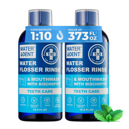 Concentrated Water Flosser Rinse & Mouthwash – Mint, USA Made, 2-Pack