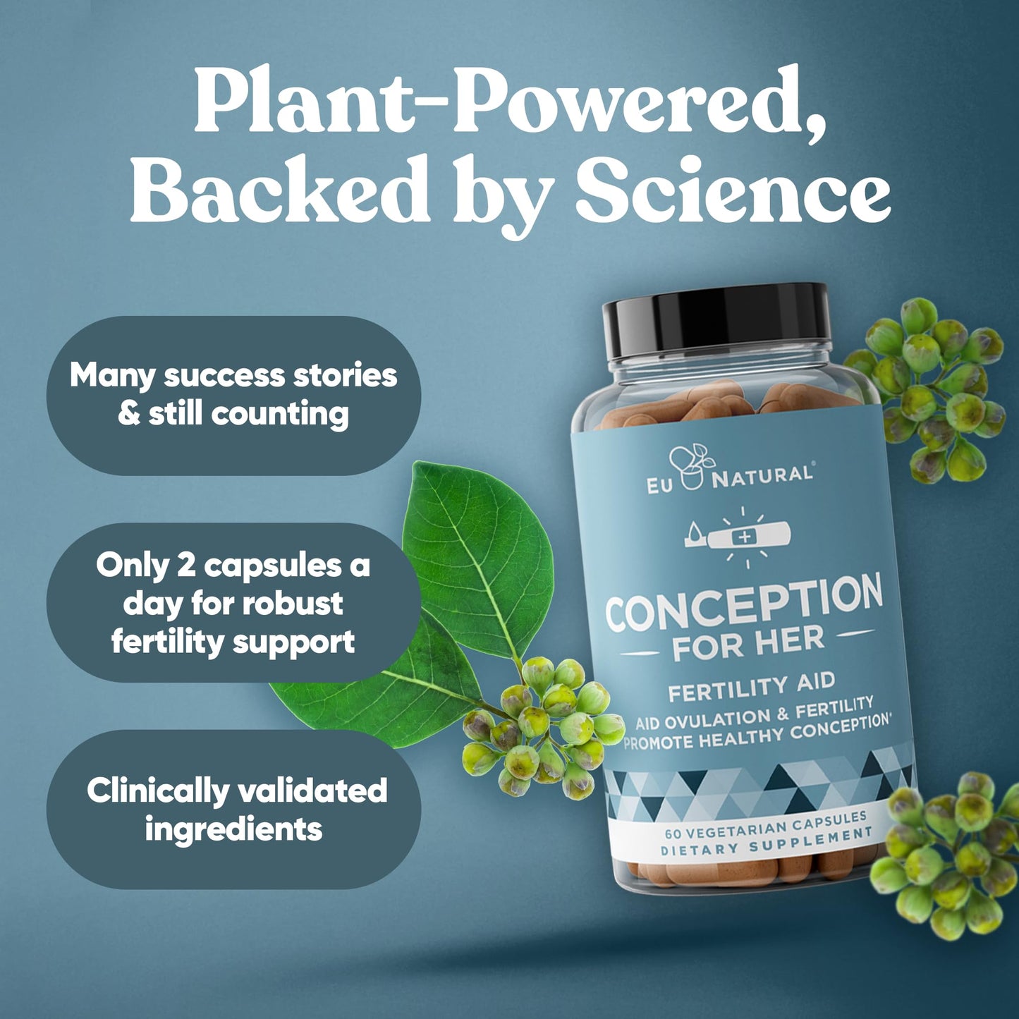 Conception Fertility Supplements for Women – Ovulation & Hormonal Balance | Prenatal Support (60 Veg Soft Capsules)