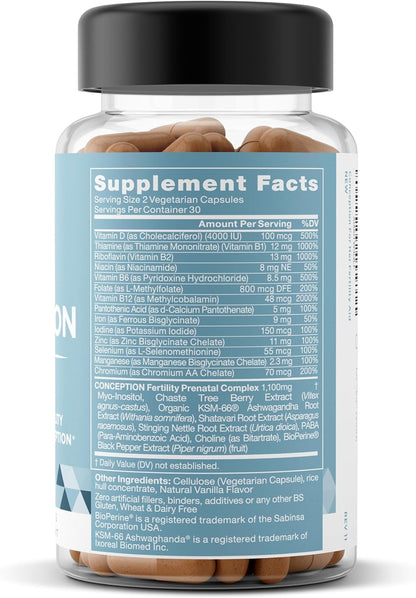 Conception Fertility Supplements for Women – Ovulation & Hormonal Balance | Prenatal Support (60 Veg Soft Capsules)