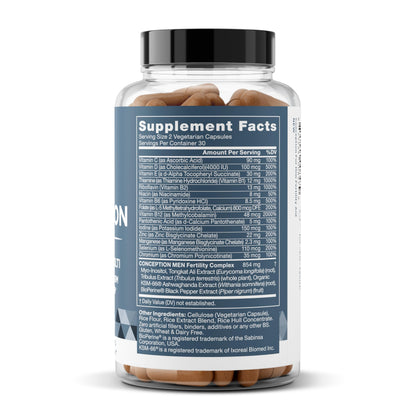 Conception For Him - Men's Fertility Supplements (60 Veg Soft Capsules) | Male Fertility Booster