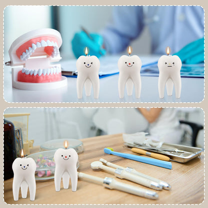 Conelist 3 Pack Tooth Scented Candle – Vanilla Scent for Dental Office & Home, 3.74 x 2.17 x 2.17 in