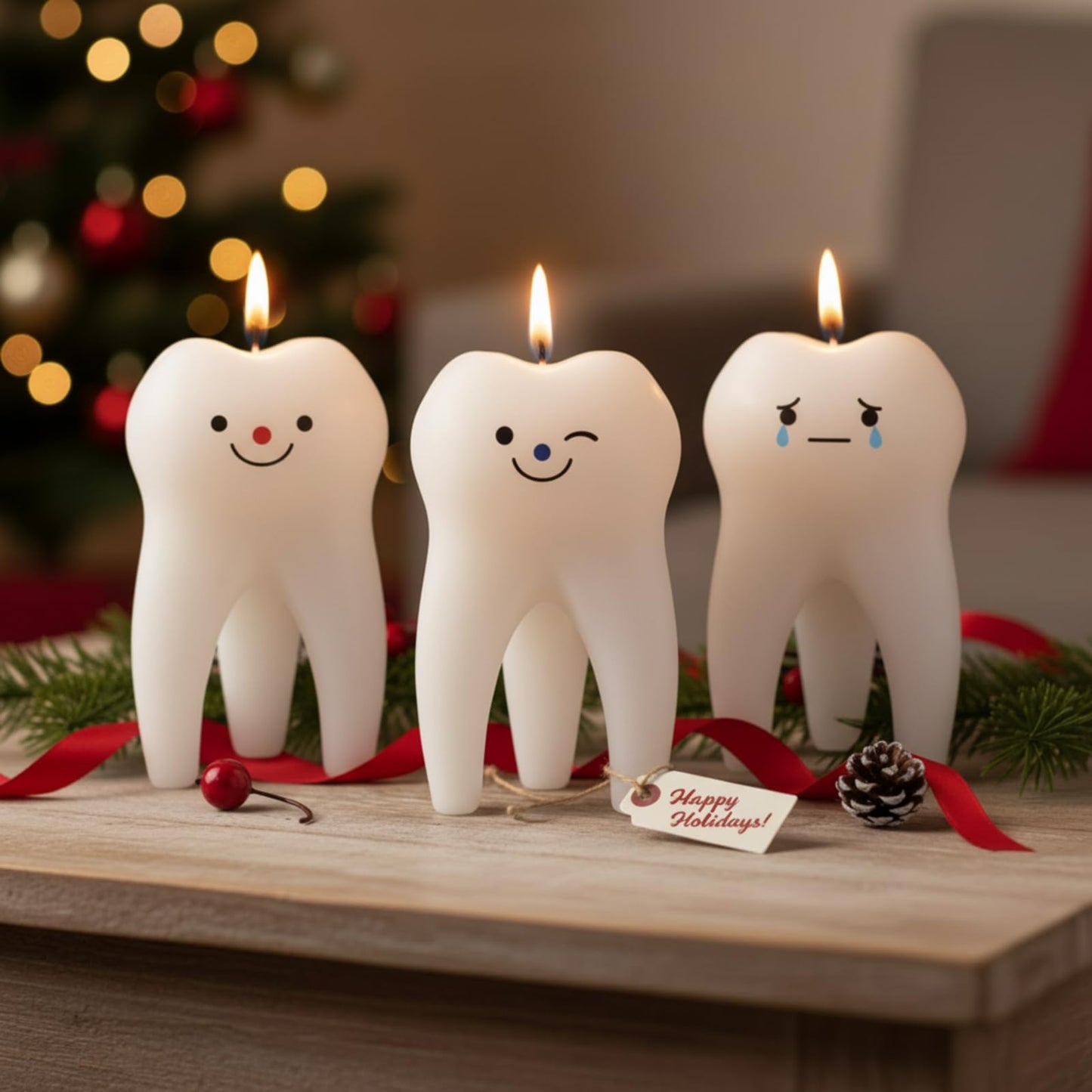 Conelist 3 Pack Tooth Scented Candle – Vanilla Scent for Dental Office & Home, 3.74 x 2.17 x 2.17 in