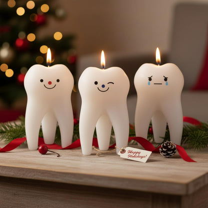 Conelist 3 Pack Tooth Scented Candle – Vanilla Scent for Dental Office & Home, 3.74 x 2.17 x 2.17 in