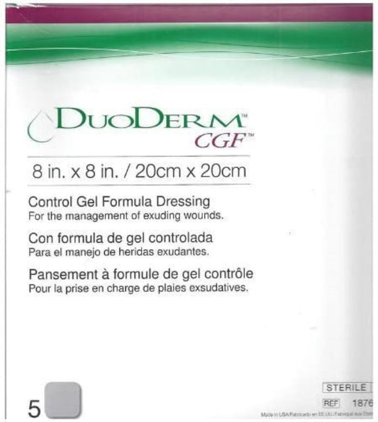 ConvaTec DuoDERM Control 8x8 Hydrocolloid Dressing – Latex-Free, Waterproof, 5ct