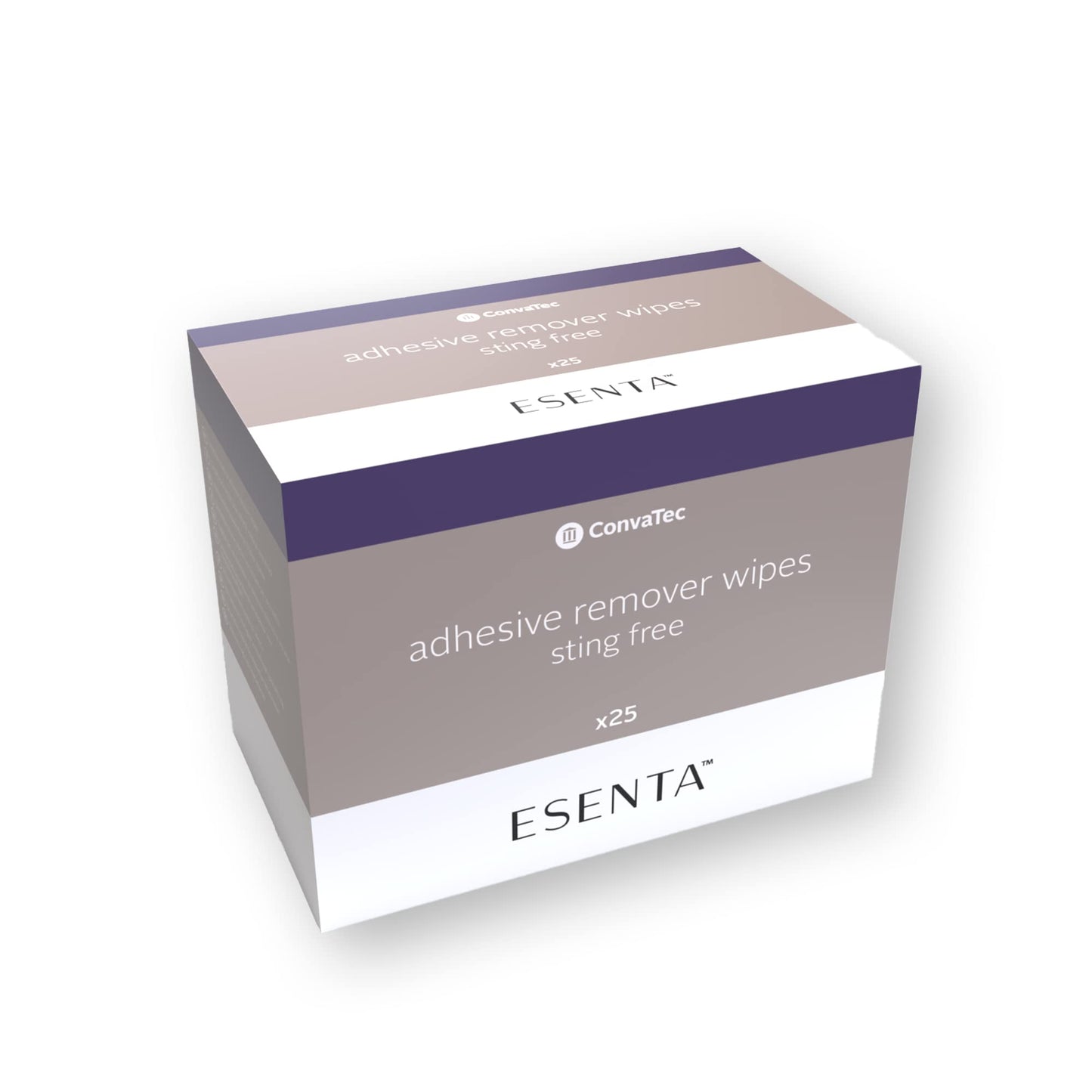 ConvaTec ESENTA Sting-Free Adhesive Remover Wipes — Alcohol-Free, Latex-Free, 25ct Pack (Case of 20)