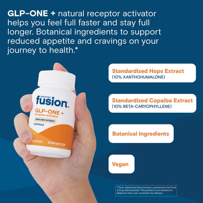 Bariatric Fusion GLP-1 Plus | Activate GLP-1 Receptors to Feel Full Faster | Gluten Free & Vegan | 30 Capsules