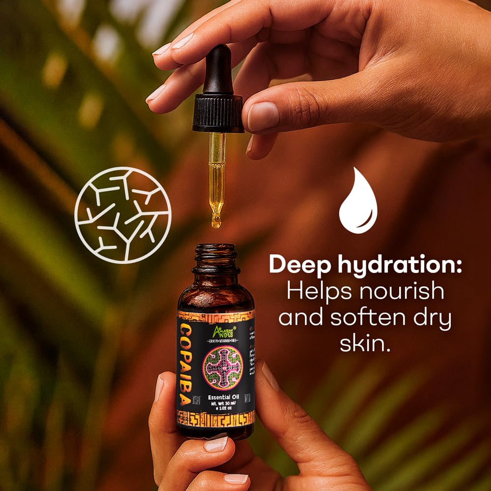 Copaiba Oil 30ml – 100% Pure & Natural, Steam-Distilled from Wild-Harvested Copaifera Officinalis