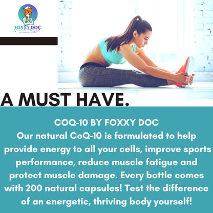 Dr. Valerie Nelson CoQ10 200mg - Quick Absorption Veggie Caps - Non-GMO | 200 Count | Foxxy Doc