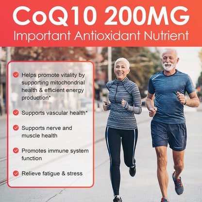 Nature Target CoQ10 200mg Softgels + Organic Olive Oil – High Absorption, 120 Servings