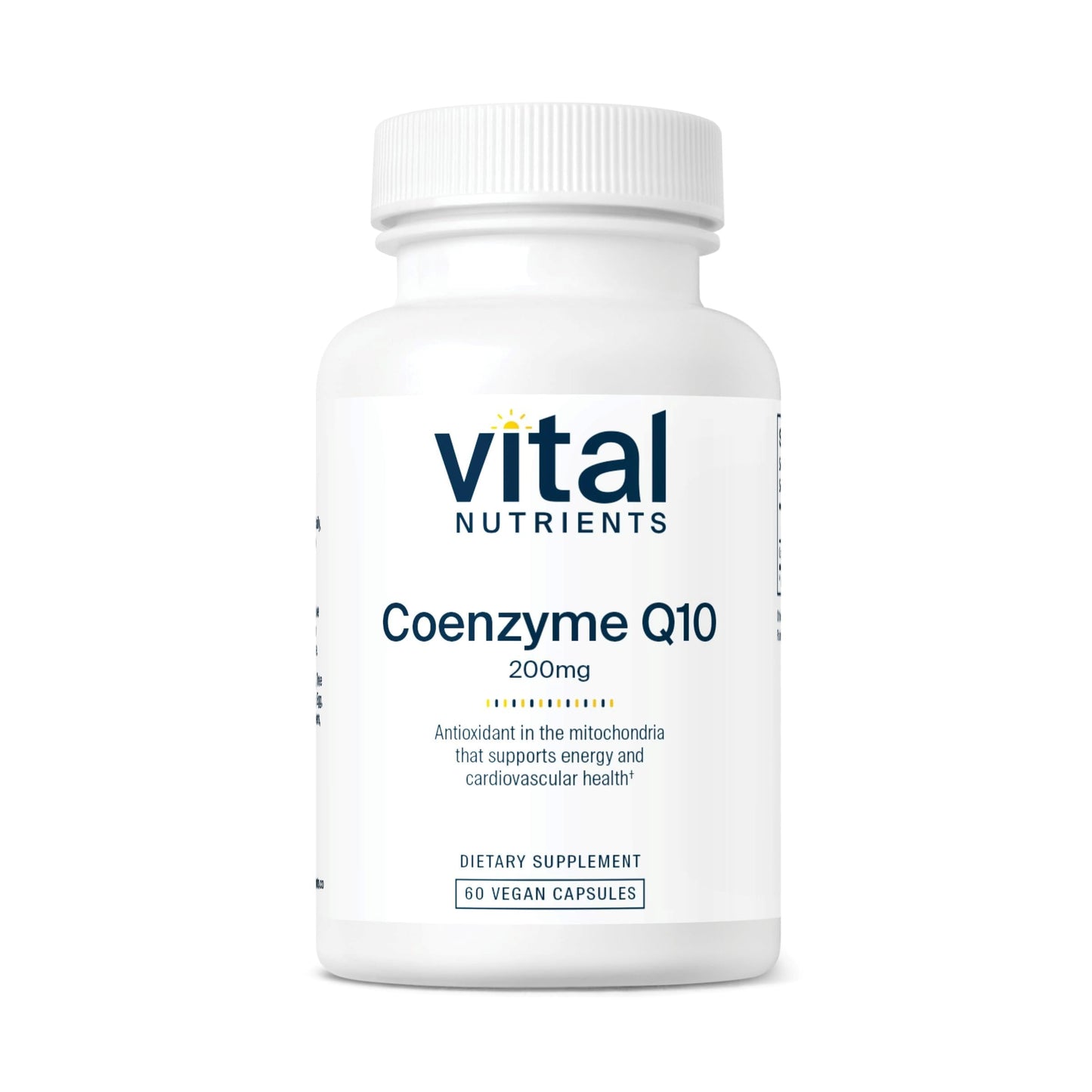 Vital Nutrients CoQ10 200mg – Vegan CoQ10 for Heart Health & Energy | Gluten, Dairy & Soy Free | 60 Capsules