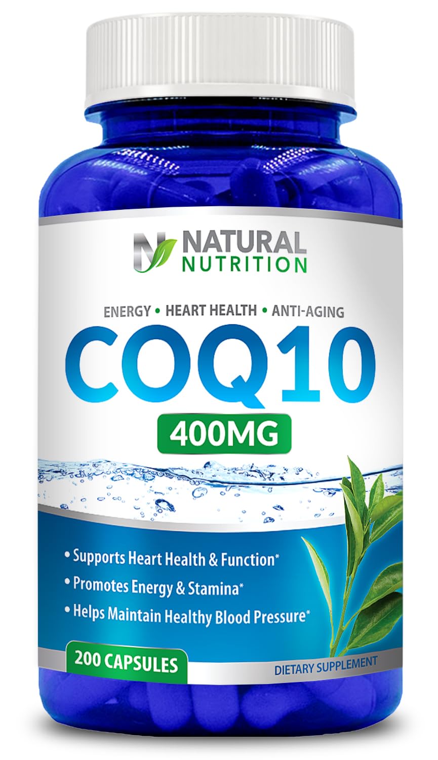 CoQ10 400mg – 200 Capsules | Maximum Strength, High Absorption, Gluten Free, Non-GMO