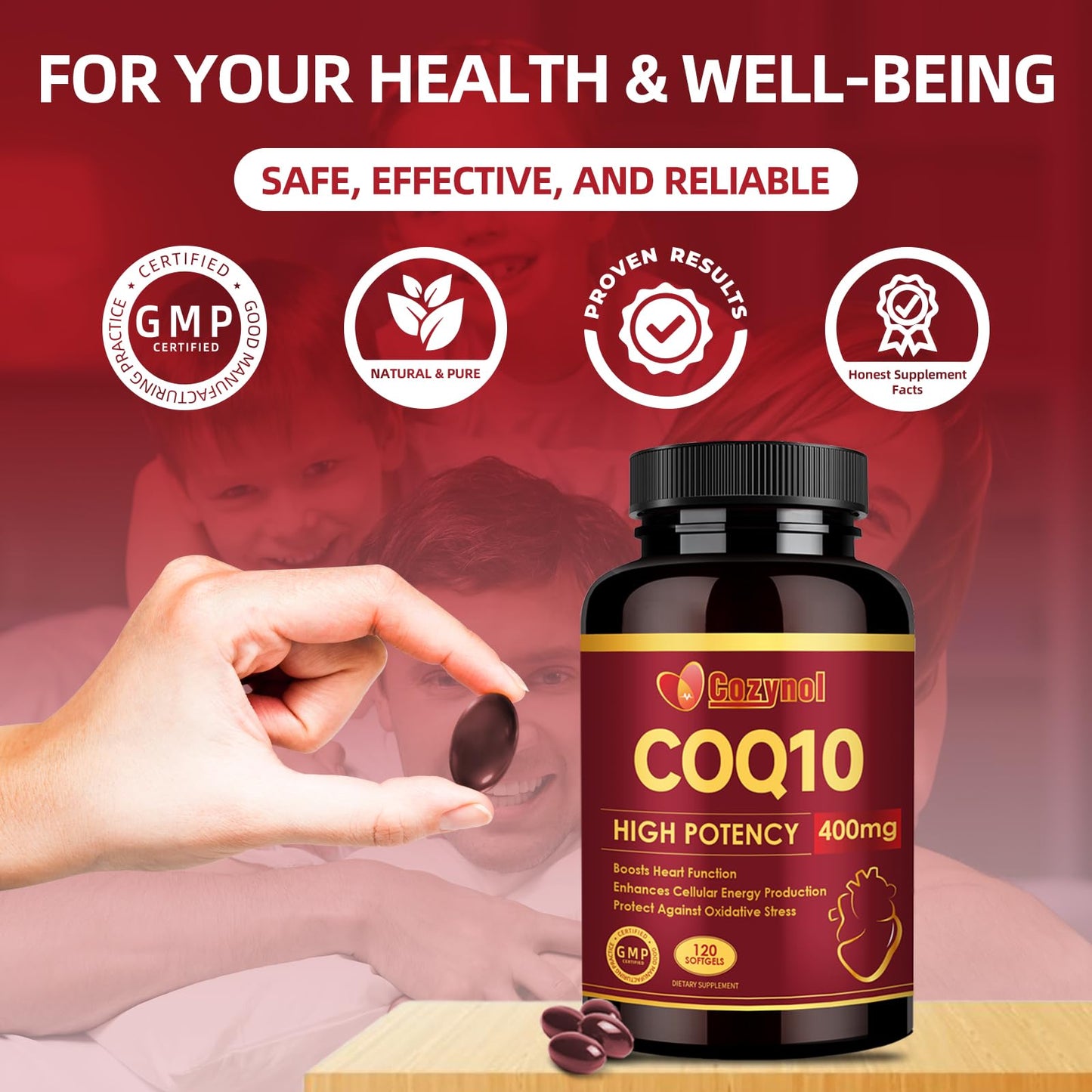 CoQ10-400mg Softgels with PQQ & Omega-3 – Maximum Absorption CoQ10 for Heart Health & Energy Production | 120 Count | Non-GMO