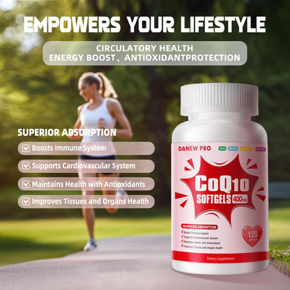 CoQ10 400mg Softgels with PQQ, BioPerine & Omega-3 | High-Absorption Coenzyme Q10 (120 Servings)