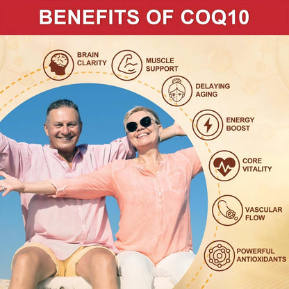 CoQ10 600 mg Softgels – Coenzyme Q10 Supplement with Omega-3, PQQ & Vitamin E | 60 Servings