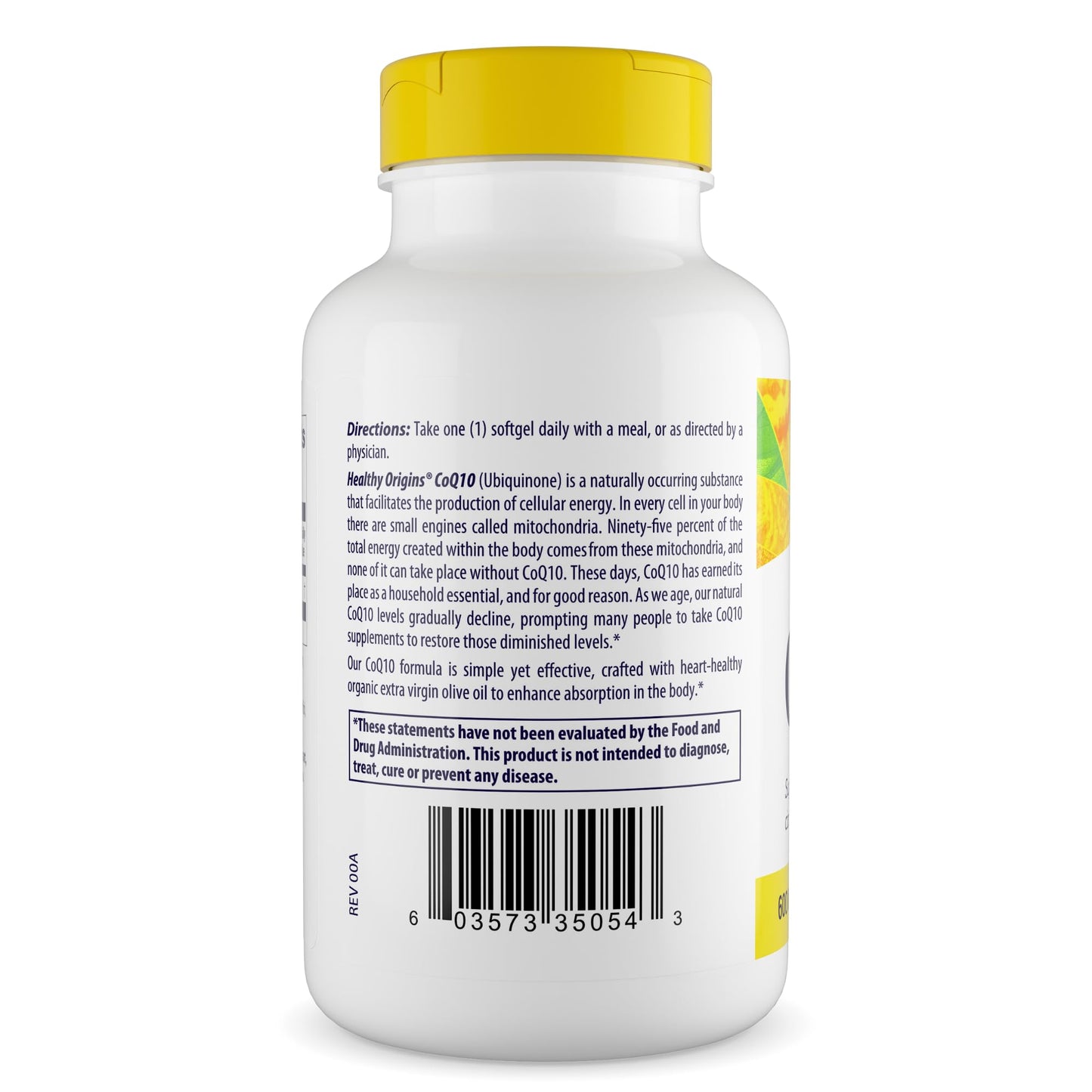Healthy Origins CoQ10 600 mg – Yeast-Fermented, Non-GMO, 60 Softgels | Heart Health & Cellular Energy