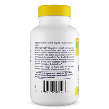 Healthy Origins CoQ10 600 mg – Yeast-Fermented, Non-GMO, 60 Softgels | Heart Health & Cellular Energy