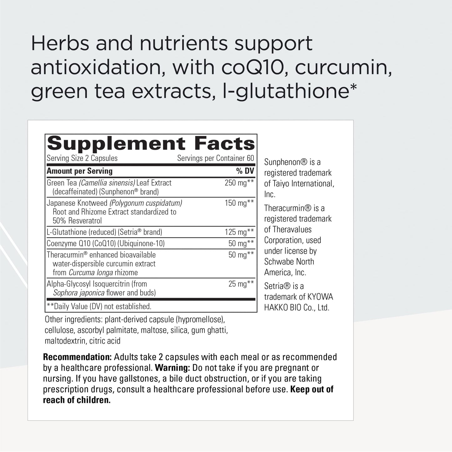 Integrative Therapeutics ProThrivers Wellness Flavonoid Complex - CoQ10, Curcumin, Green Tea, L-Glutathione | 120 Capsules | Dairy Free