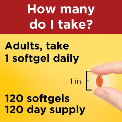 Nature Made CoQ10 100 mg Softgels – Heart Health Support, 120-Day Supply