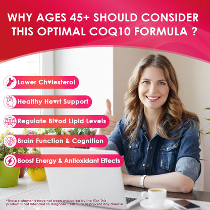 CoQ10 Gummies 200mg Ultra High Absorption with Red Yeast Rice, Omega-3 & B Vitamins