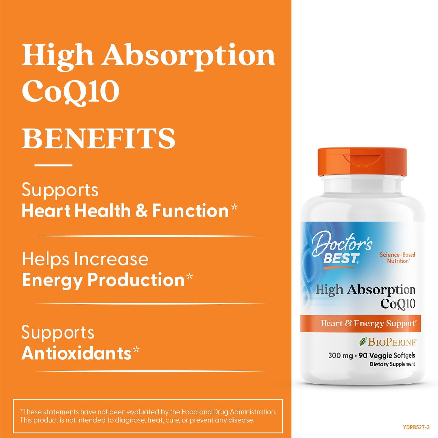 Doctor's Best High Absorption CoQ10 - Heart & Energy Support with Bioperine