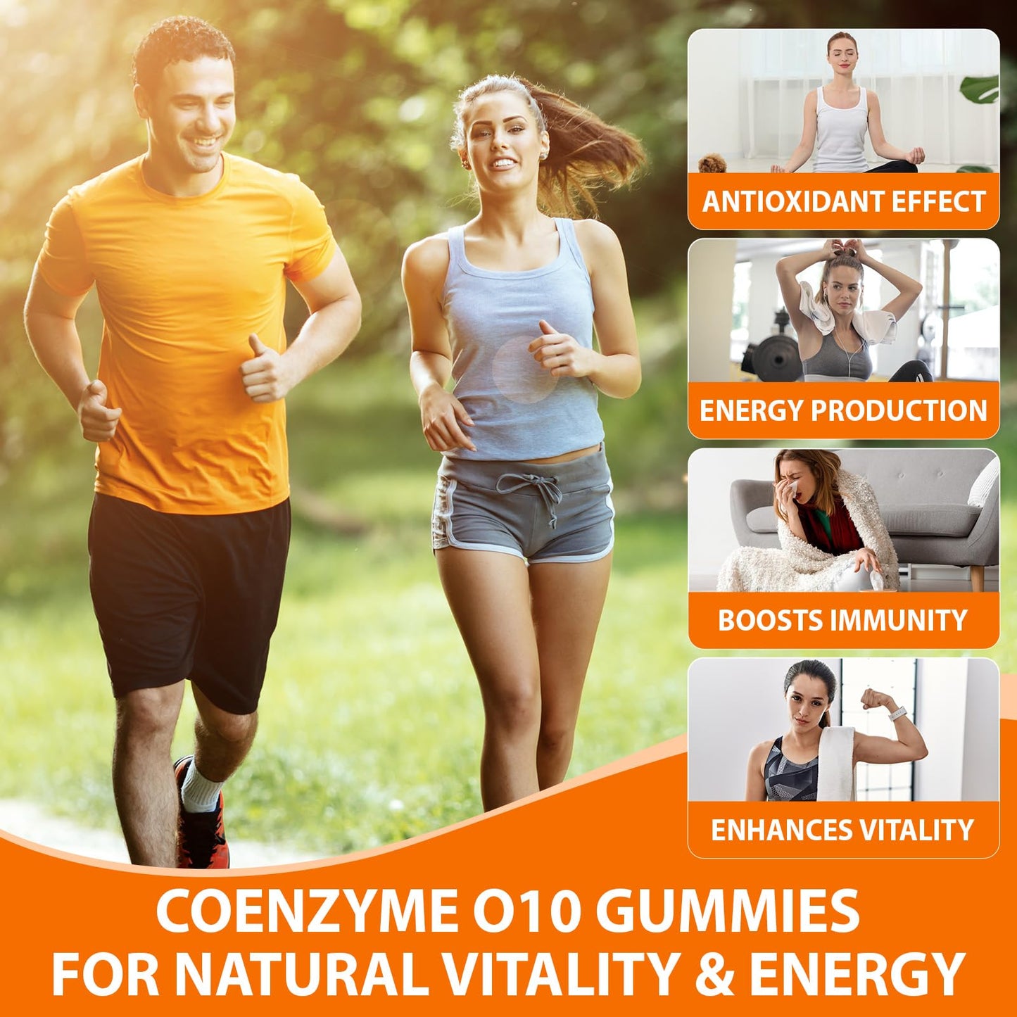 CoQ10 Oranges Gummies 500mg – 3X Absorption | Heart Health, Cellular Energy & Antioxidants | Vegan, Non-GMO 60 Ct