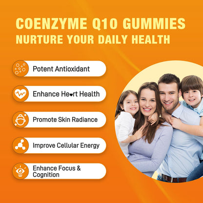 2 Pack CoQ10 Gummies with Omega-3, Vitamin B3, Zinc & Magnesium – 5X High Absorption CoQ10, Peach Flavor, 120 ct