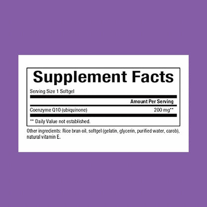 Natural Factors CoQ10 200 mg - Antioxidant Support for Energy & Heart Health | 60 Softgels