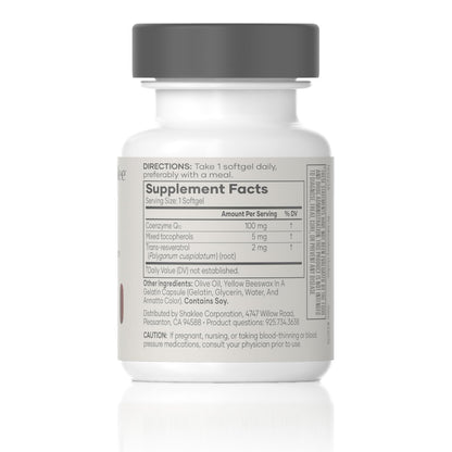 CoQHeart with Q-Trol - CoQ10 & Resveratrol for Heart Health & Energy