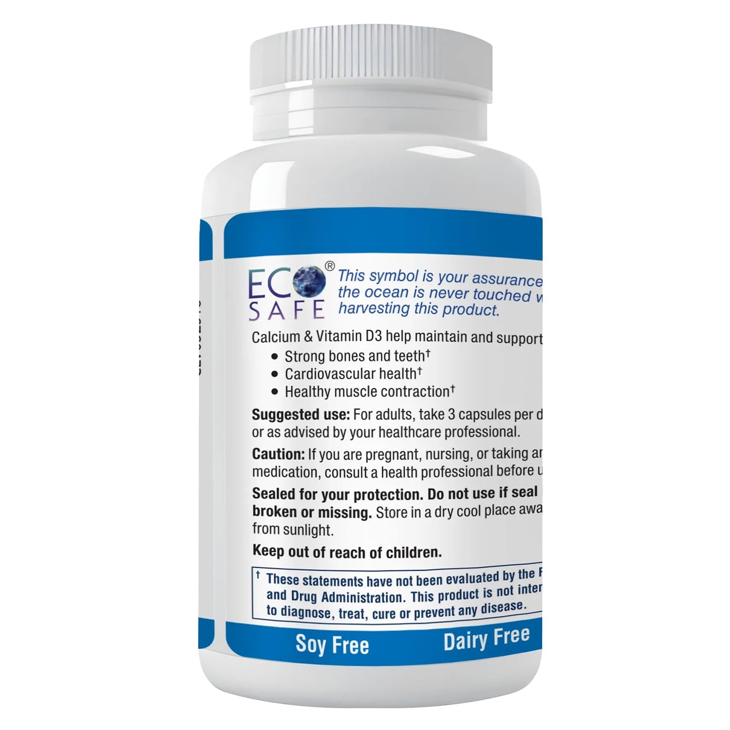 Coral Complex 3: Coral Calcium 900 mg, Vitamin D3 1200 IU, Magnesium 168 mg – 180 Vegetarian Capsules