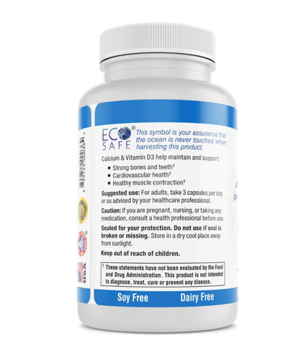 Coral Complex 3 — Coral Calcium 900 mg + Vitamin D3 1200 IU + Magnesium 168 mg | 300 Vegetarian Capsules | Coral White