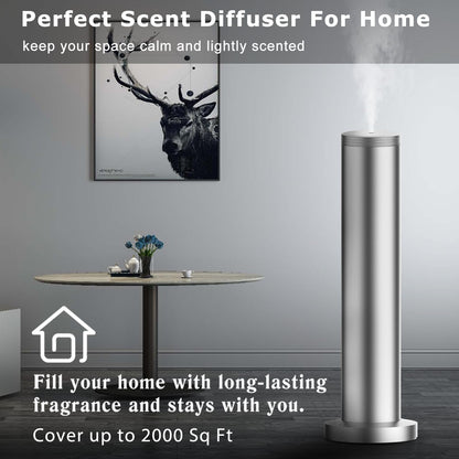 2025 Upgraded Cordless Rechargeable Diffuser with Bluetooth App Control - Large Room Scent Diffuser (Silver)