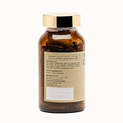 FINE JAPAN Cordyceps Capsules | Premium Cordyceps Militaris & Sinensis 1000mg
