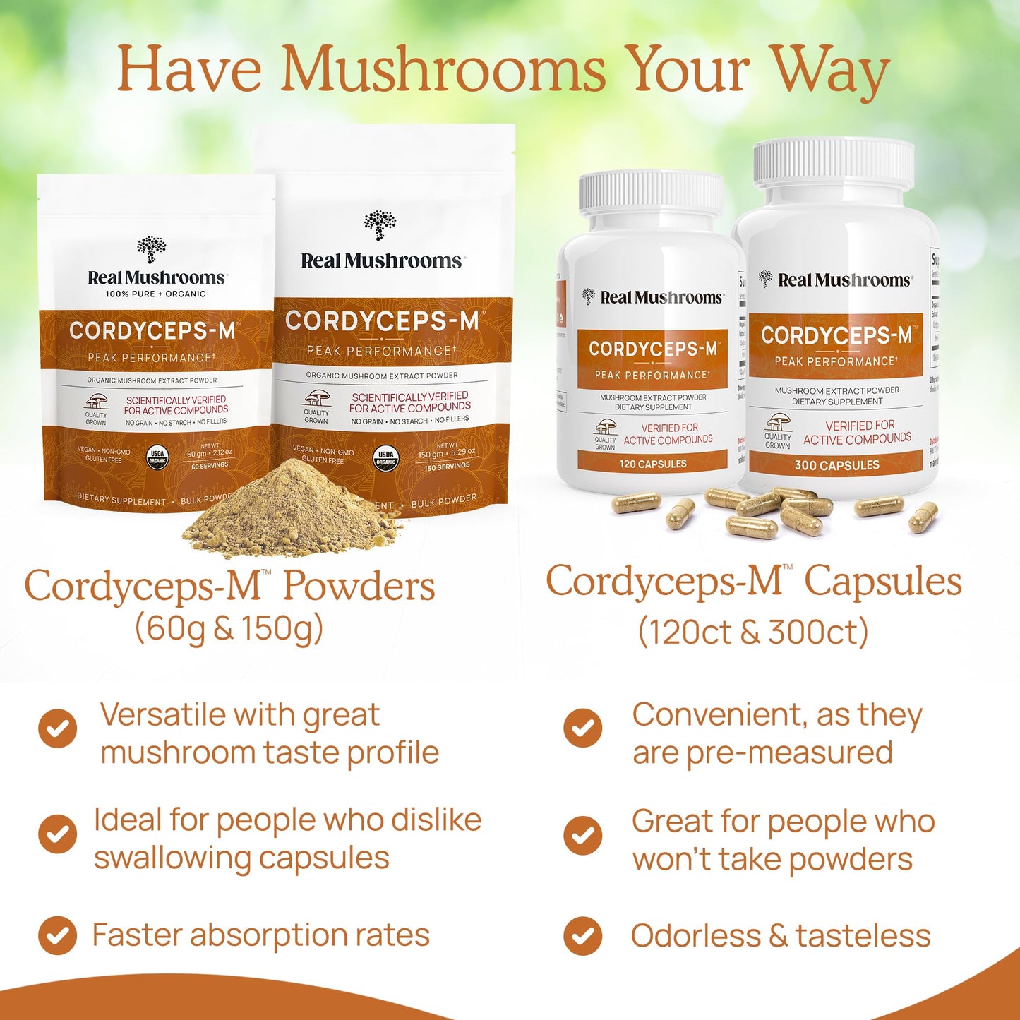 Cordyceps Mushroom Powder - Real Mushroom, Organic, Vegan & Non-GMO | 150 Servings