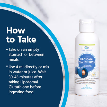 Core Med Science Liposomal Glutathione Liquid 500mg – 4 Fl Oz | Phospholipid Complex