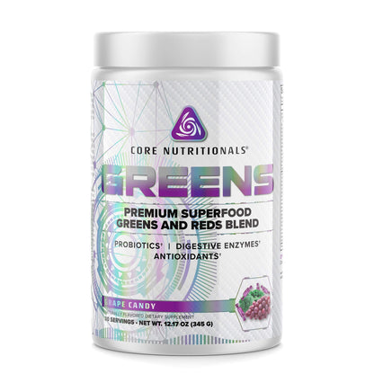 Core Nutritionals Greens – Premium Reds & Greens Superfood Blend | 30 Servings (Grape Candy)