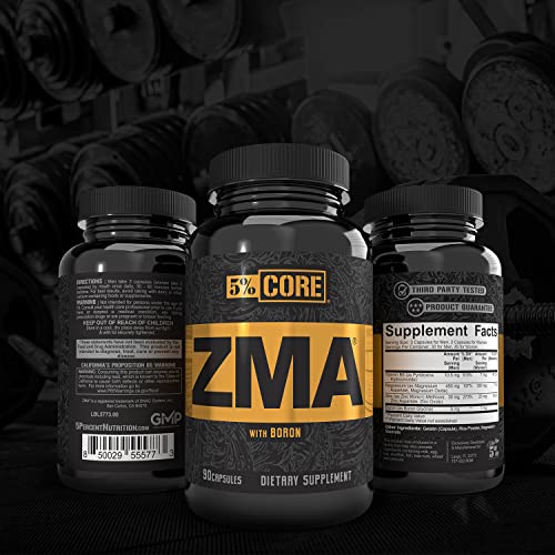 5% Nutrition Core ZMA with Boron – Zinc, Magnesium & B6 (90 Caps)