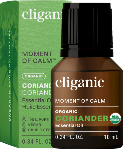 Cliganic Organic Coriander Seed Essential Oil - 100% Pure, USDA Organic & Non-GMO | Bottled in the USA (Packaging May Vary)