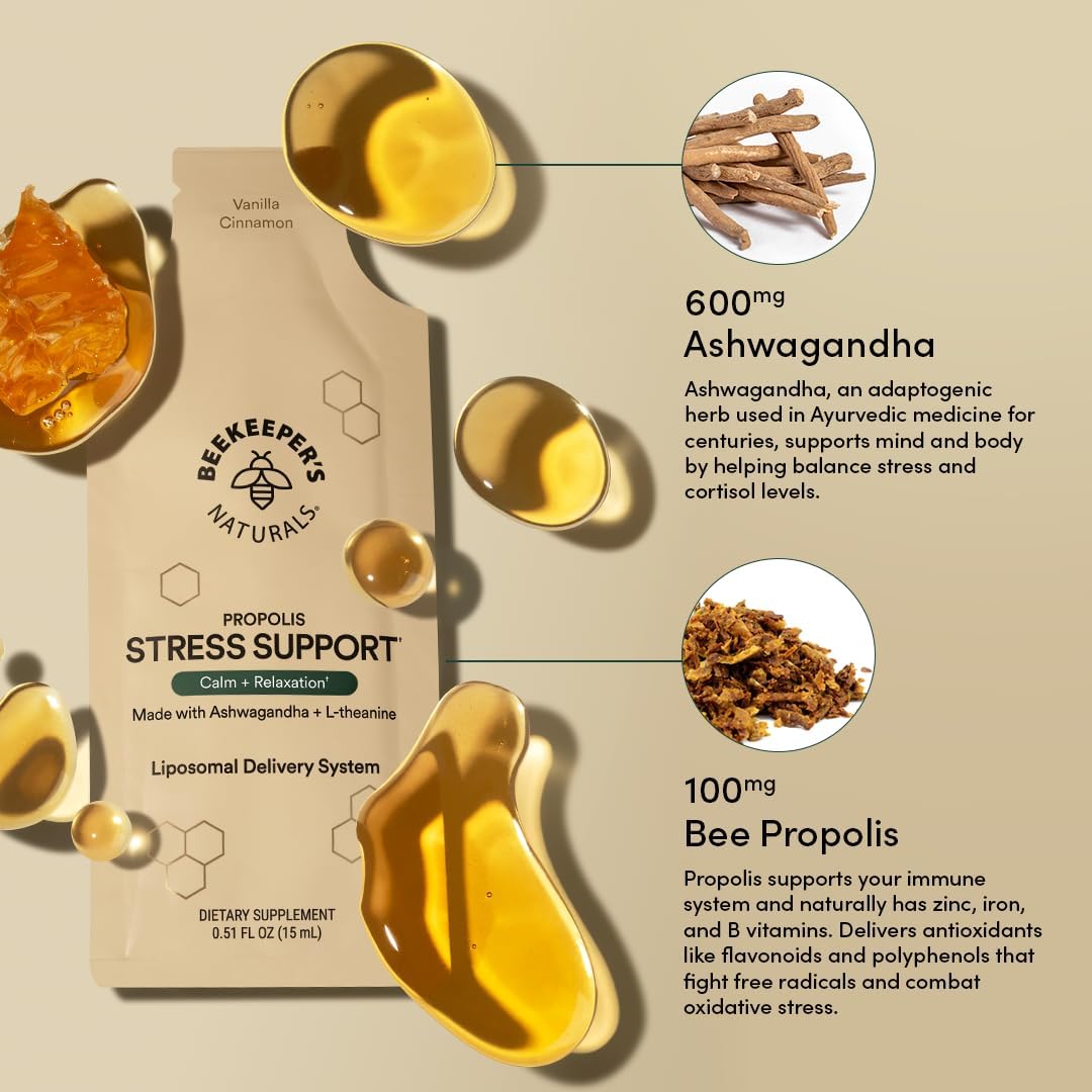 Ashwagandha Liposomal Stress Support — Beekeeper's Naturals (600mg) 10ct