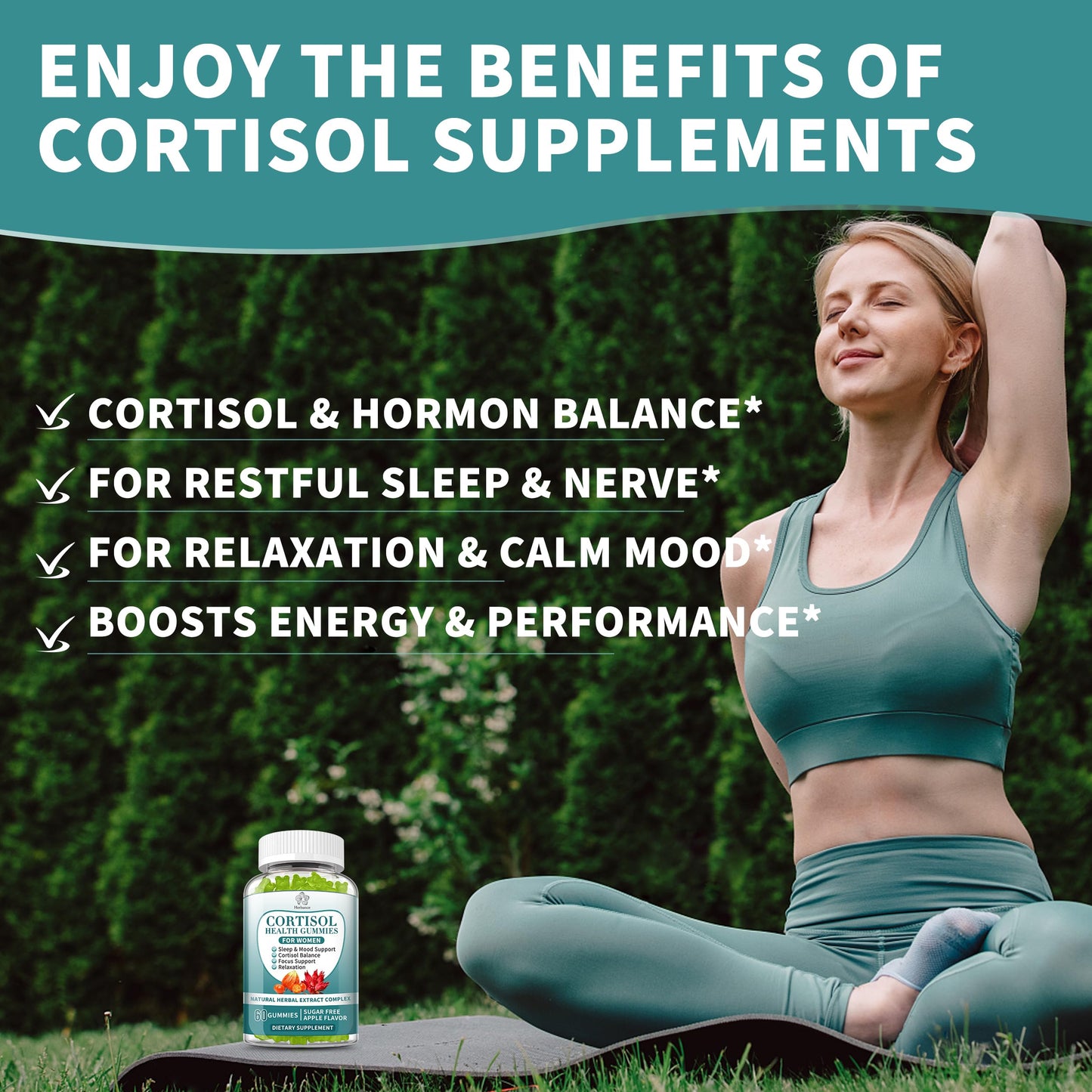 Cortisol Gummies for Women – Hormone Balance & Stress Support | 60 Vegan Gummies