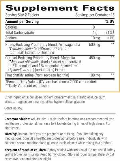 Integrative Therapeutics Cortisol Manager - Adrenal Health Support Supplement for Healthy Stress Response* - Vegan, Dairy-Free & Gluten-Free - 30 Tablets (15 Servings)