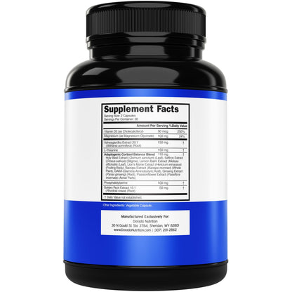 Cortisol Supplements for Women & Men – 14-in-1 Blend, 60 Count, USA Made